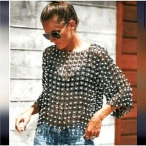 NWOT Beulah Beaded Pearl Capelet Silver White Anthropologie Bridal M